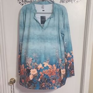 Blue Floral Women's Top